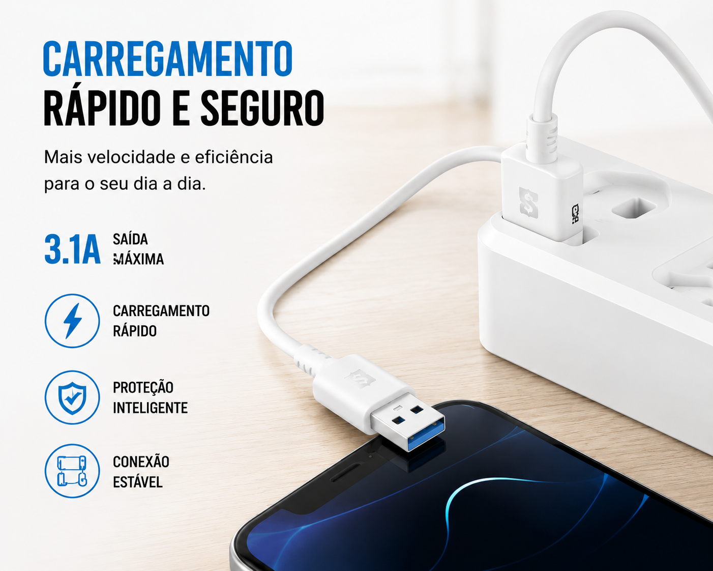 Cabo USB Tipo-C 3.1A