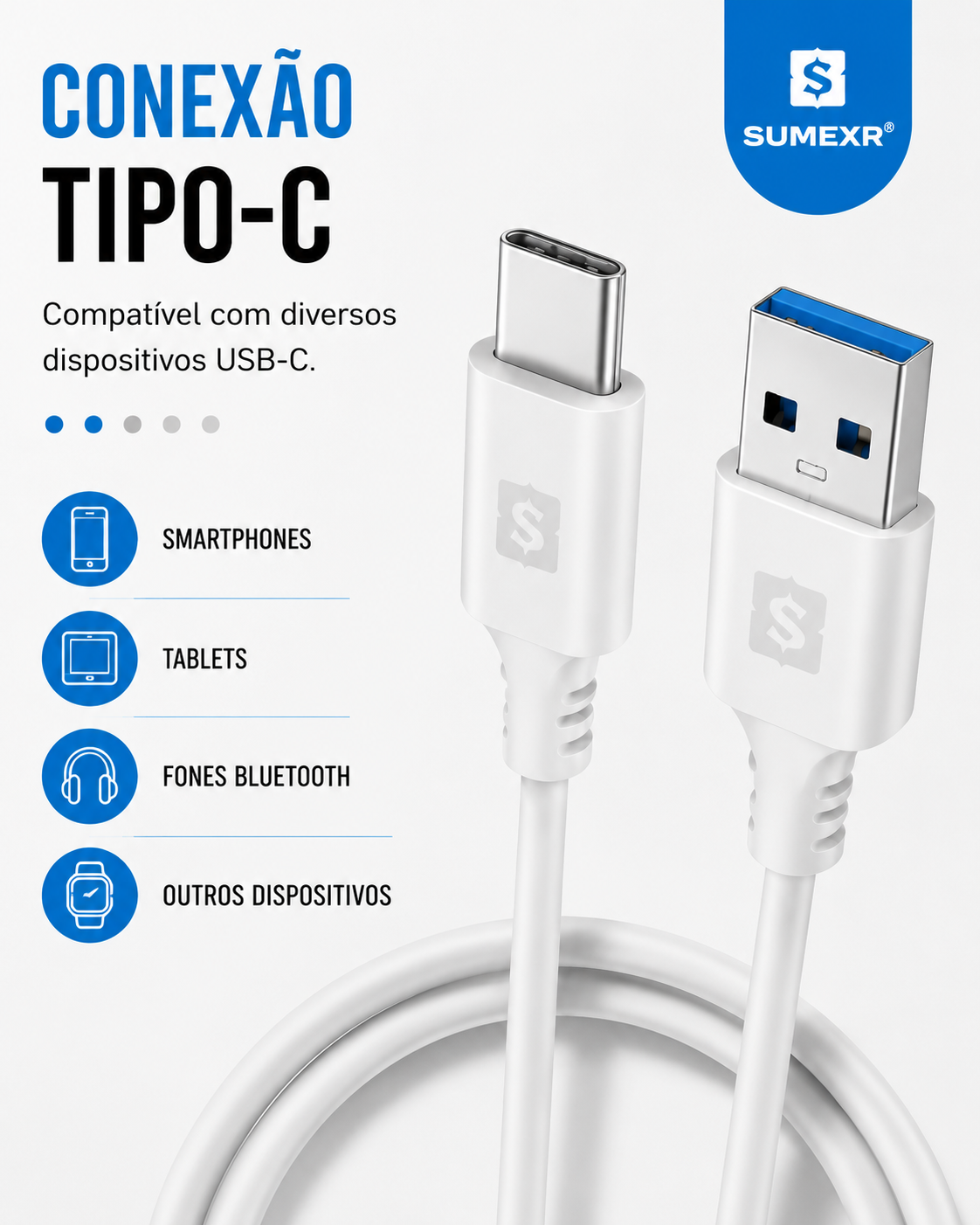 Cabo USB Tipo-C 3.1A