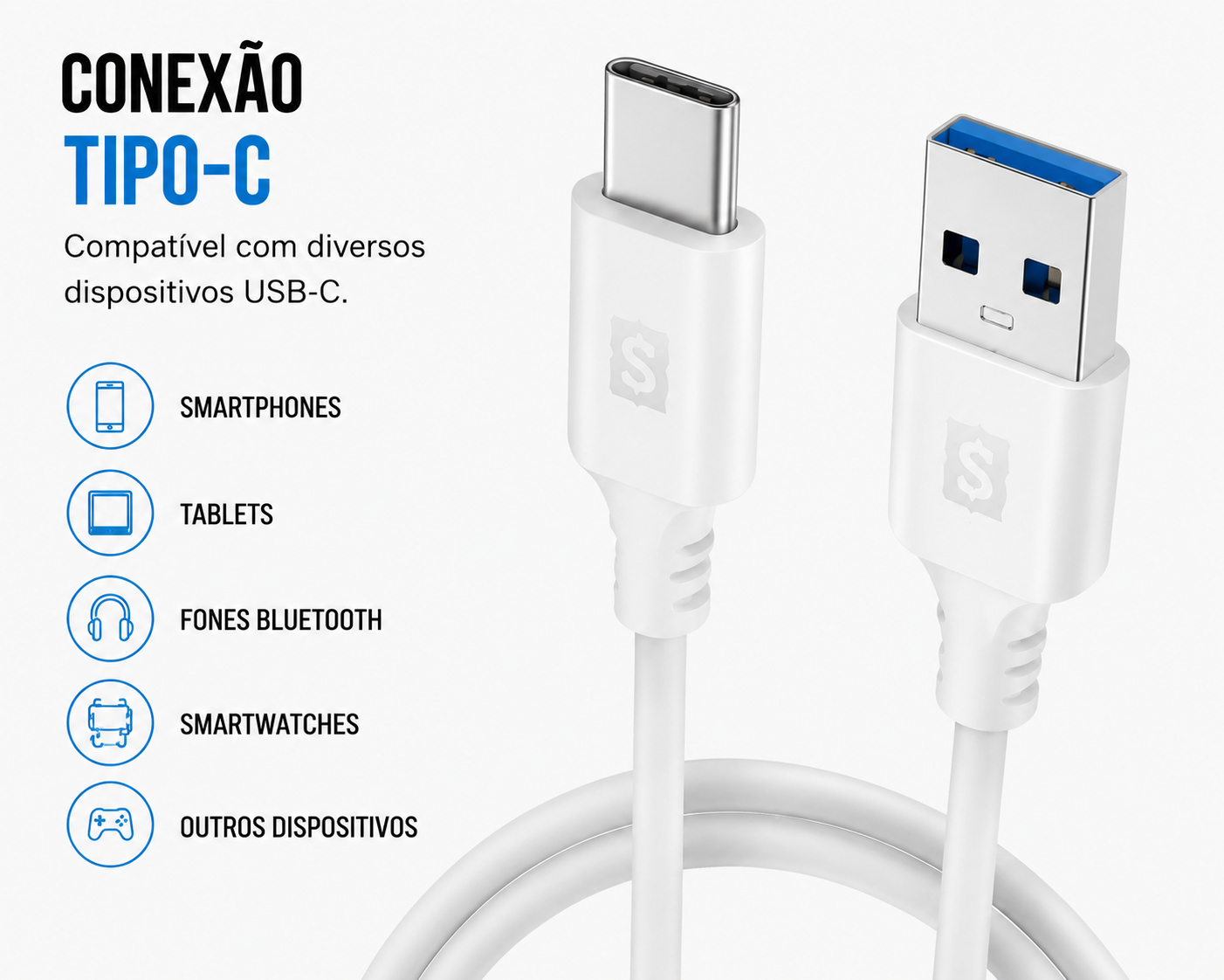 Cabo USB Tipo-C 3.1A
